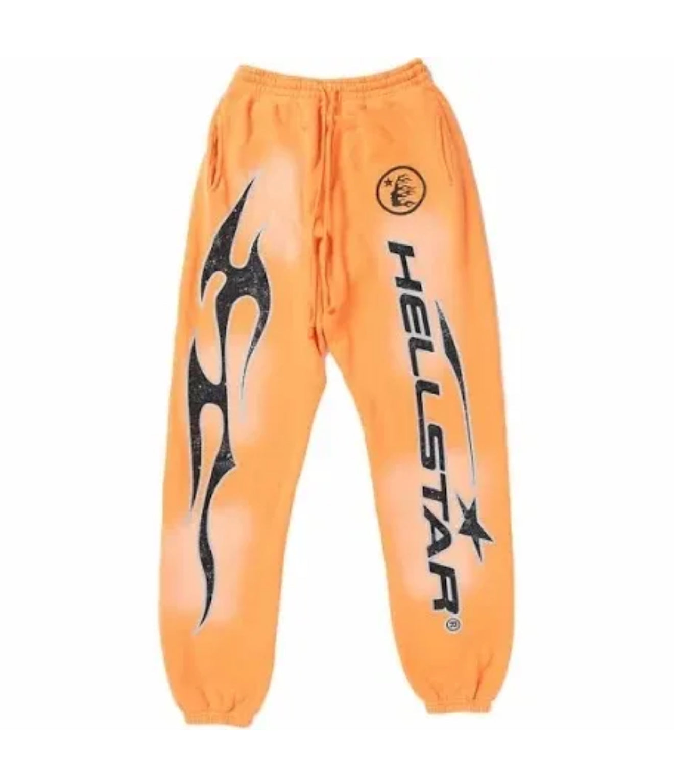 Hellstar Fire Orange Dye Flare Bottom Sweatpants