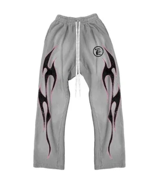 Hellstar Grey Future Flame Sweatpants