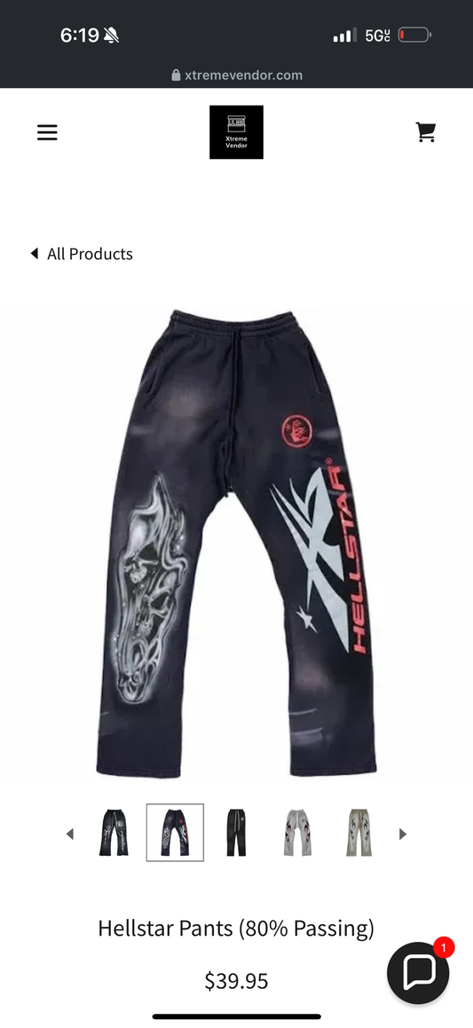 Hellstar Airbrushed Skull Flare Bottom Sweatpants